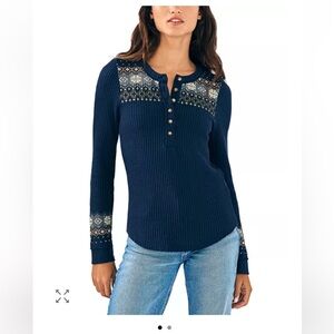 Faherty Legend Waffle Henley Tee size small